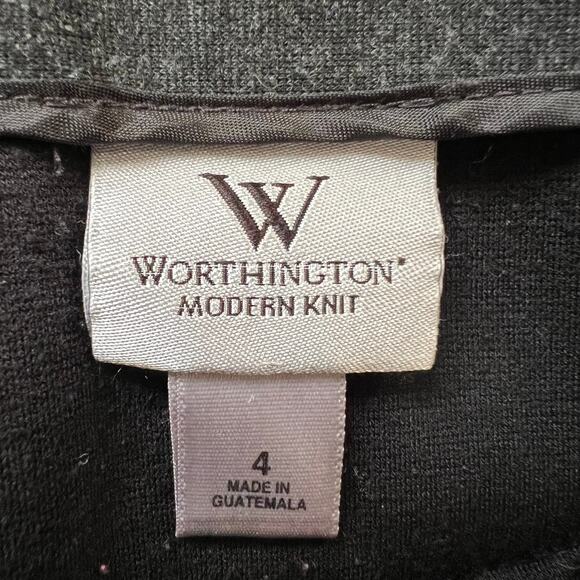 Worthington Gray Black Knee Length Pencil Skirt, US4 - Picture 4 of 5